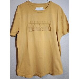 Abercrombie & Fitch Men's T-Shirt, Yellow, Size XL, Short Sleeve, Crew Neck